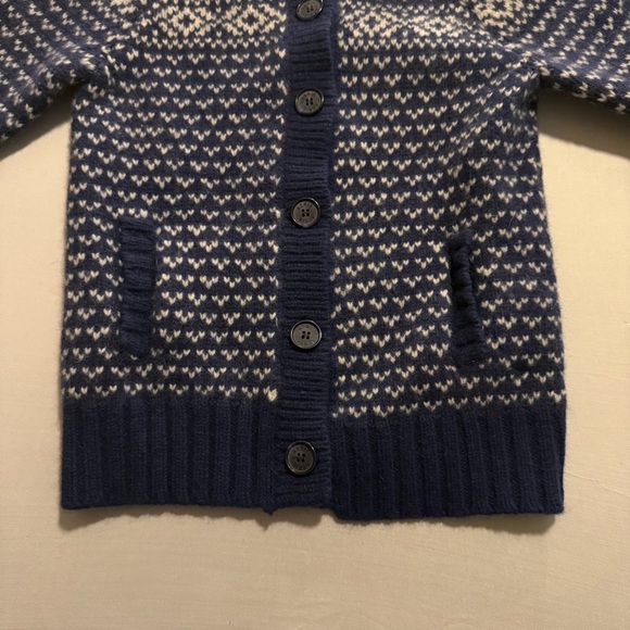 Aerie Lambs Wool Rabbit Hair Y2K Fair Isle Fisherman Cardigan Sweater Medium - Picture 5 of 14